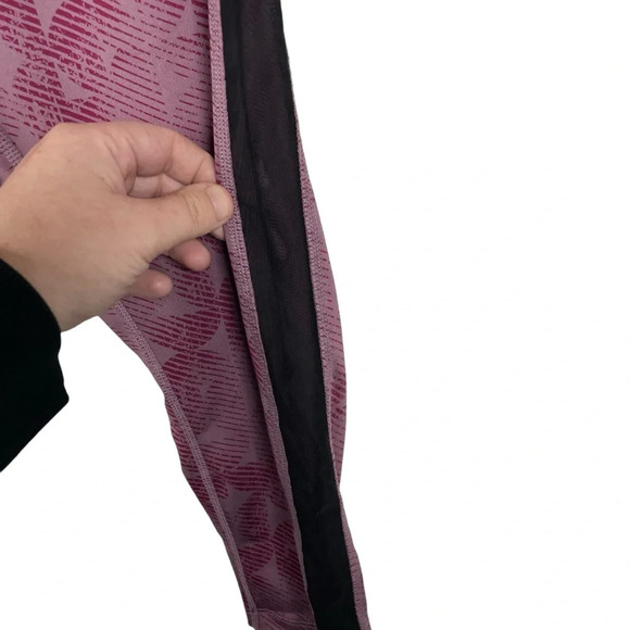 Asics Kate Mesh Capri Leggings Purple Oxide/Dried Berry Linear Eclipse Size M - Picture 10 of 14